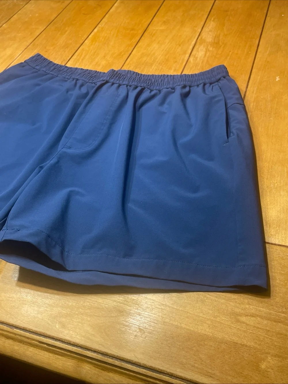 Mizzen+Main Helmsman Elastic Waist Athletic Shorts Blue Size XL Slim 5” Inseam